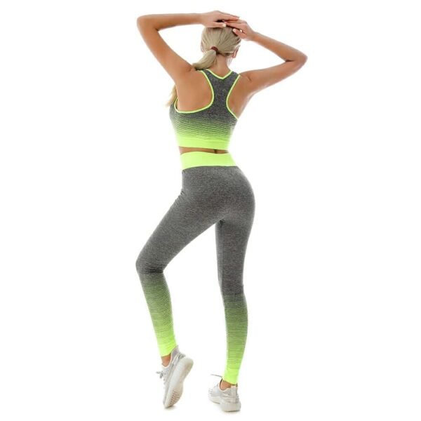 Women's Seamless Ombre Gym Set – High Waisted Leggings & Sports Bra Workout Suit