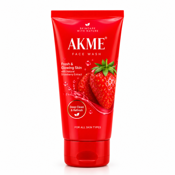 AKME Fresh & Glowing Skin Face Wash with Natural Strawberry Extract